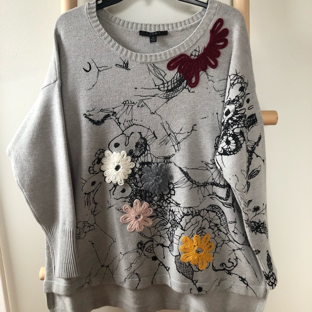 NWOT CYRUS Grey Sweater 1X